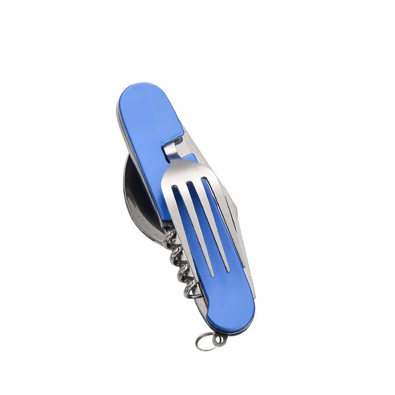 Mini Folding Detachable Combination Outdoor Hiking Travel Cutlery Multi-open Aluminum Handle Swiss Knife Gift Fruit Knife