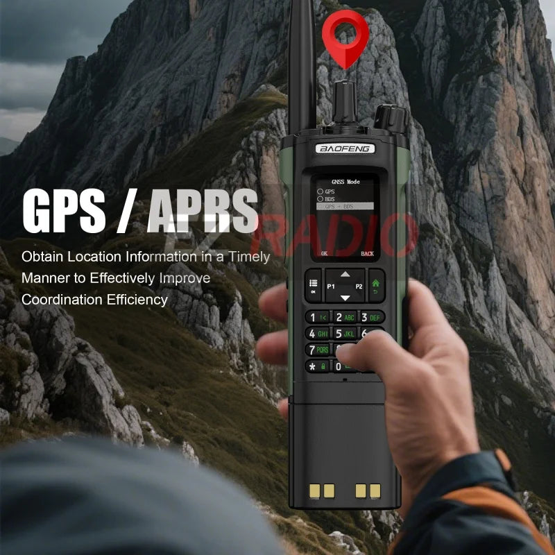 BAOFENG DM-32 DM32 Extended Battery 10W DMR Ham 2 Way Radio GPS Matching Writing Frequency Satellite Positioning USB C Belt Clip