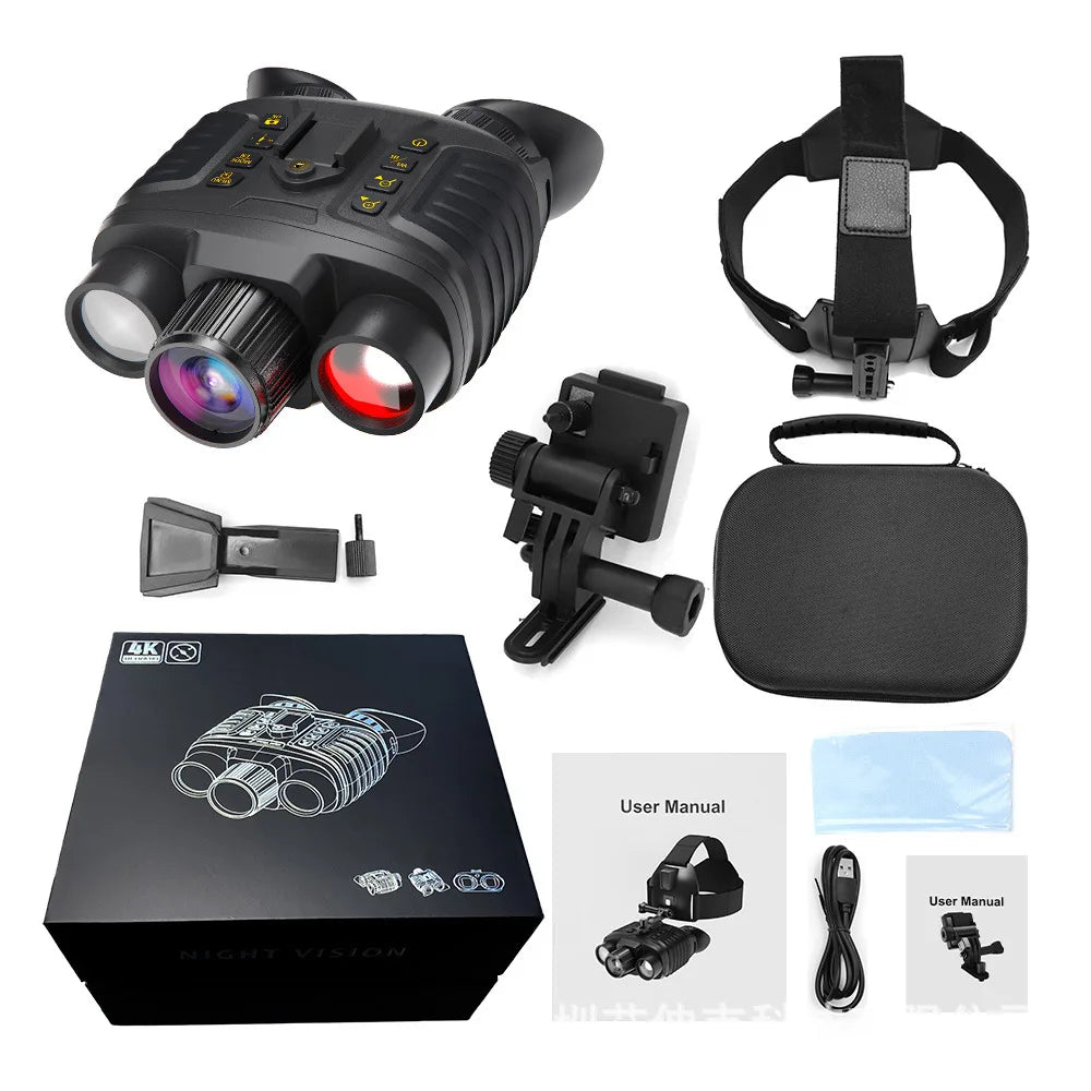 12 of 12 Essential CBRN Survival Items - MUST HAVE: NV8360 4K UHD Infrared Night Vision Tactical Binoculars Head-mounted Naked-eye 3D Binocular Telescope Camera for Hunting