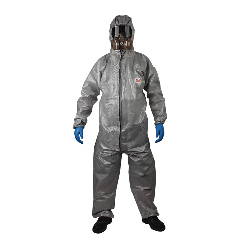 8 of 12 Essential CBRN Survival Items - MUST HAVE: 3M 4570 Protective Coverall Grey Chemical Resistant Suit Type 3/4/5/6 Nuclear Biological HAZMAT Suiting with Hood for Heavy Duty