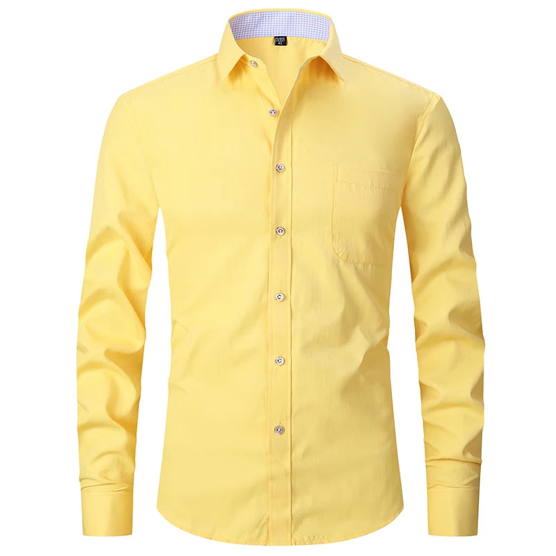 Men's French Cuff Dress Shirts Formal Business Luxury Long Sleeve Cotton for Wedding Office Executive  Sleeve Wedding Party Gift