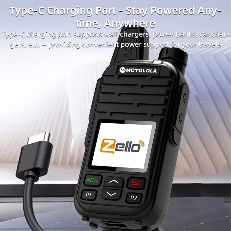 MOTOLOLA 4G zello walkie-talkie Android 8.1 Car Intercom Supports WIFI Bluetooth POC Two-way Radio 5000 Kilometers Suitable Flee