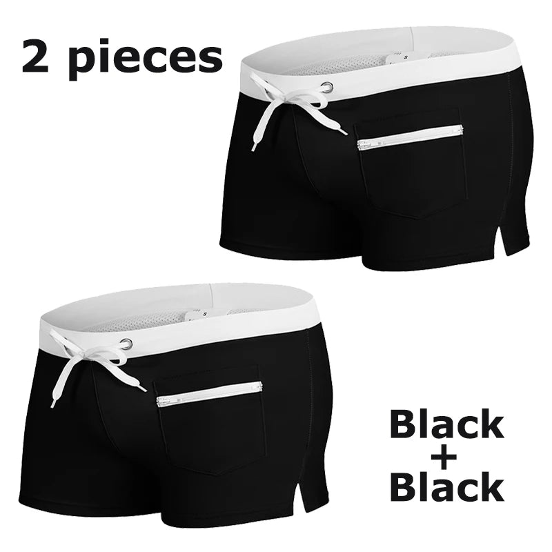Men's Summer Swim Trunks with Mesh Liner Zipper Pocket Stretchy Comfy Quick Dry Swimming Shorts Bathing Suit Swimsuit Swimwear