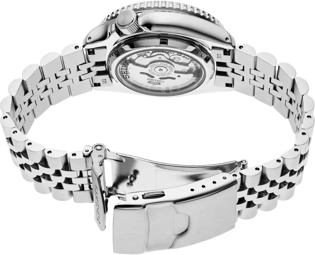 SEIKO 5 Sports SSK001 GMT Automatic Watch 42.5mm Black Dial Two-Tone Bezel Steel Jubilee Bracelet 100M WR LumiBrite 4R34 Caliber