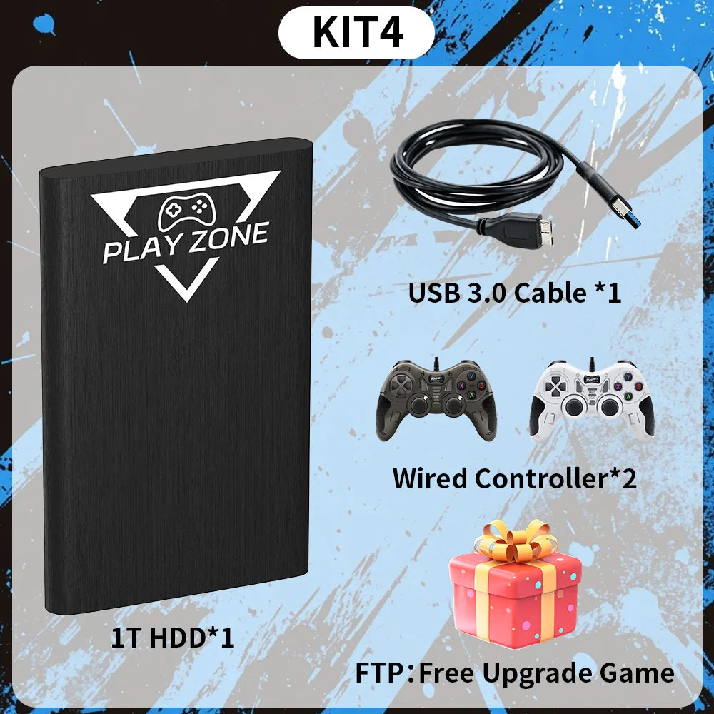 Play Zone 1T Retro Game HDD for Switch/PS5/Xbox/PS4/PS3/PS2/WIIU Emulator Console Launchbox＆Retrobat＆Playnite 16191 Games for PC