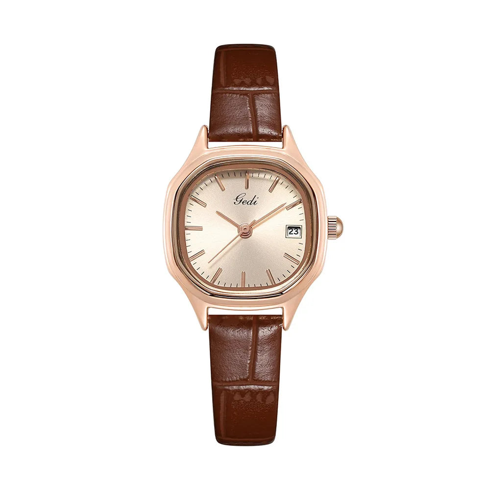Girls' Square Watch Retro Elegant Quartz Watch Waterproof Women's Clock Reloj V160