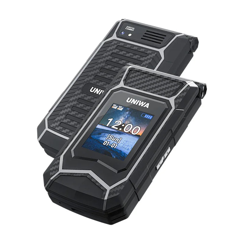UNIWA X29 GSM Flip Phone 2.8 Inch Double Screen Dual SIM Big Font Big Button For Senior 2000mAh Wireless Radio  Russian Keyboard