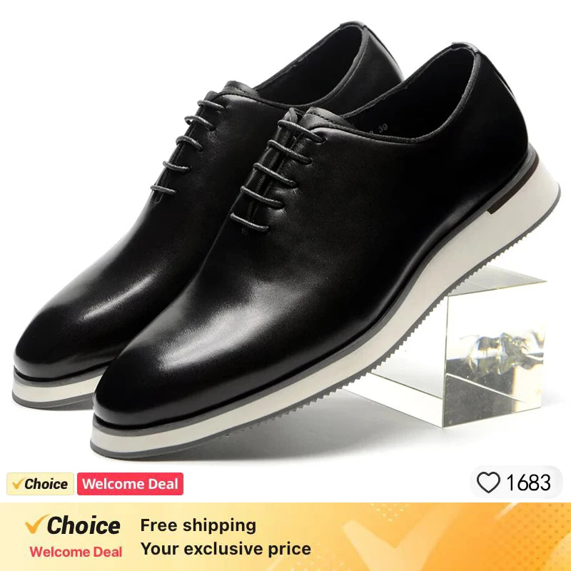 Luxury Brand Men's Leather Shoes Green/Blue Casual Dress Lace-Up Comfortable Sports Outdoor Daily Shoes