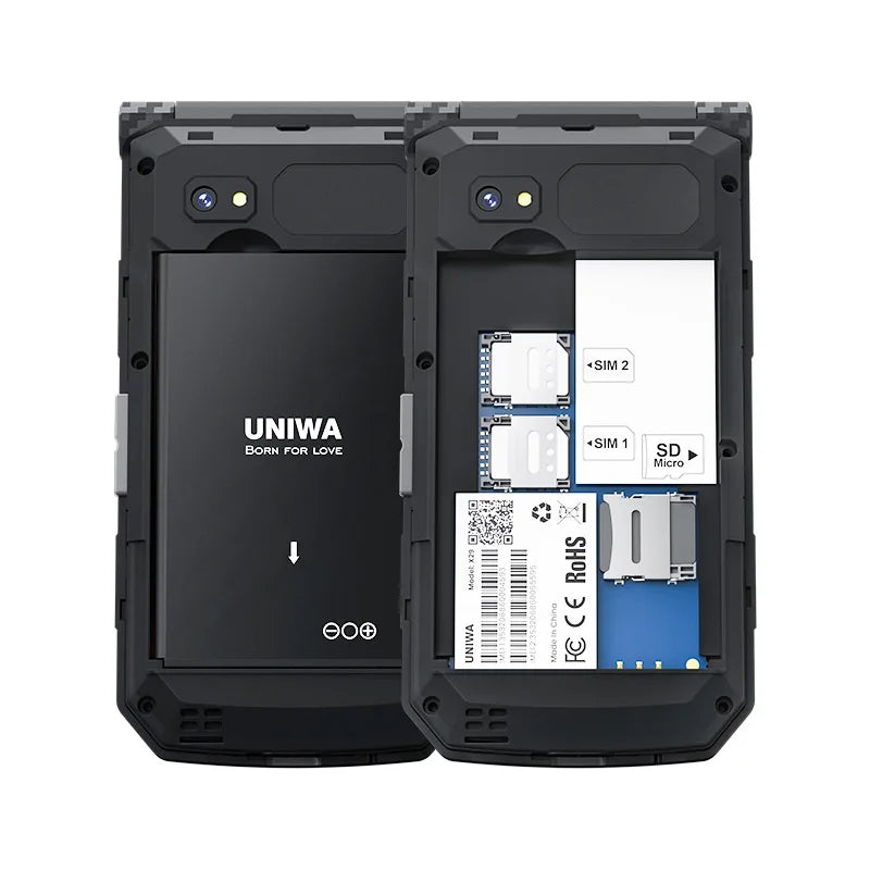 UNIWA X29 GSM Flip Phone 2.8 Inch Double Screen Dual SIM Big Font Big Button For Senior 2000mAh Wireless Radio  Russian Keyboard