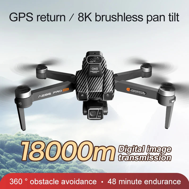 NEW Drone 8KM Long Range 8K HD Camera GPS Return 5G Transmission 360° Laser Obstacle Avoidance Brushless RC Quadcopter Gift
