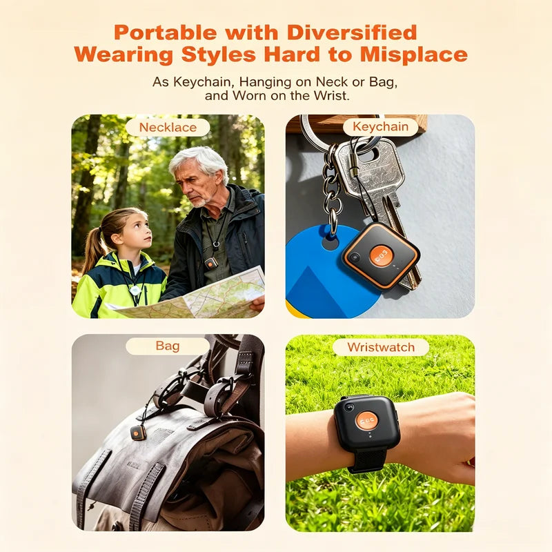4G GPS Tracker Pendant for Kids And Seniors Waterproof with Camera SOS Safety Fall Detection Wearable Wristband Remote Control