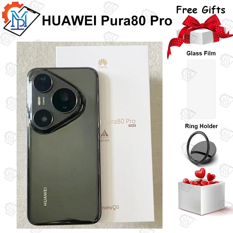 Original Huawei Pura 80 Pro Mobile Phone 6.8" OLED Display HarmonyOS 5.1 Kirin 9020 Camera 50MP Battery 5700mAh Smartphone