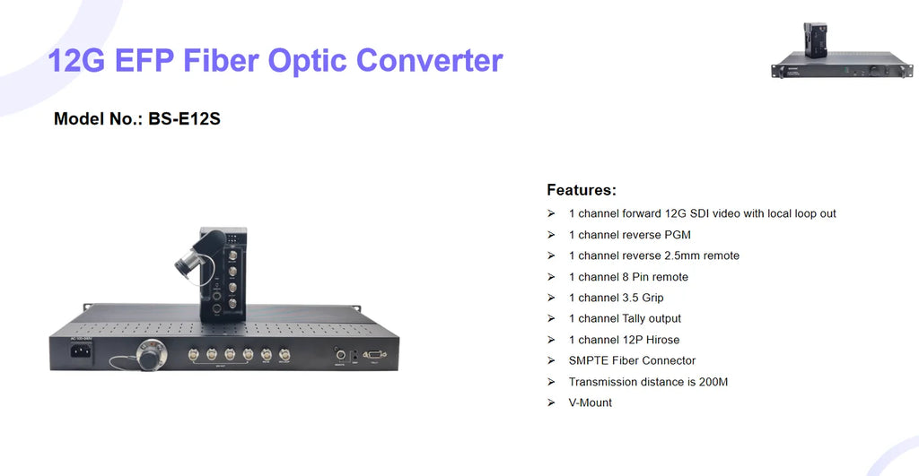 4K EFP To Fiber Camera Systems For Live Event, ENG, ESP with CCU
