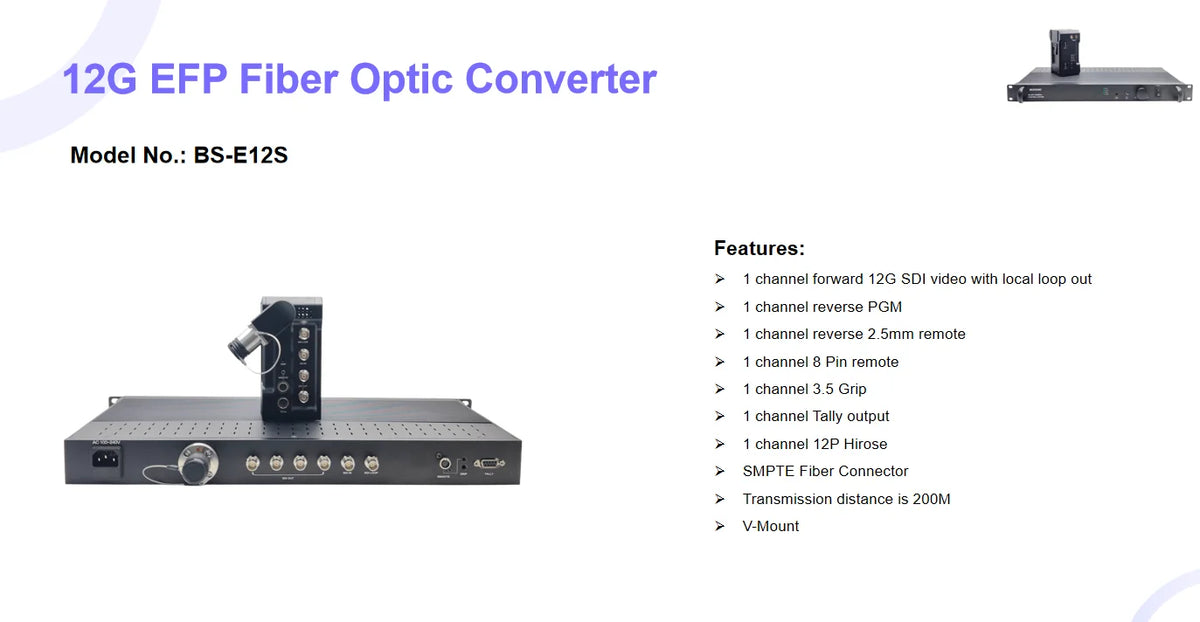 4K EFP To Fiber Camera Systems For Live Event, ENG, ESP with CCU