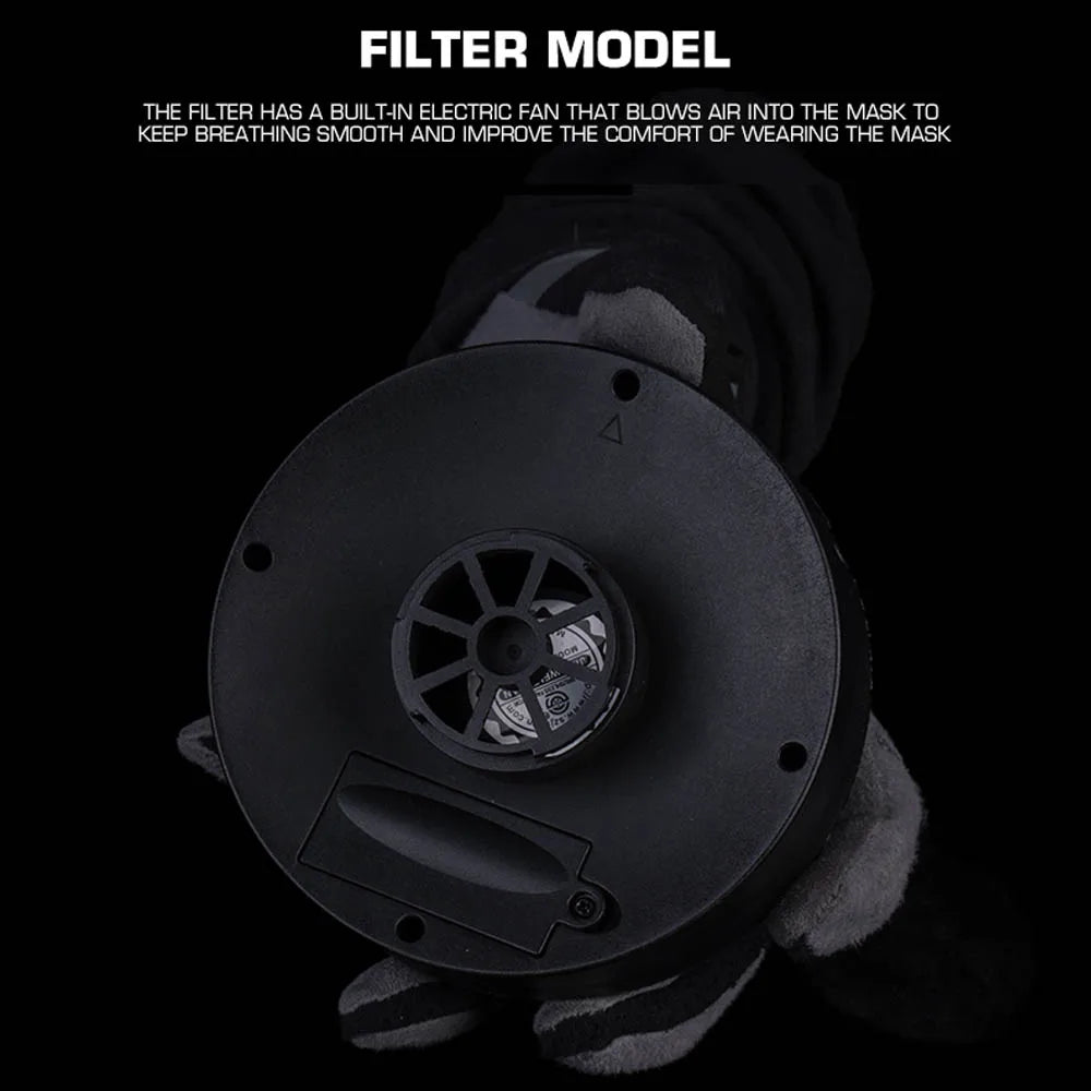 M53  Gas Mask CBRN (Chemical, Biological, Radiological, and Nuclear) protective gear for Tactical  Full Face Protective Mask with Fan Filteer Microphone Communication