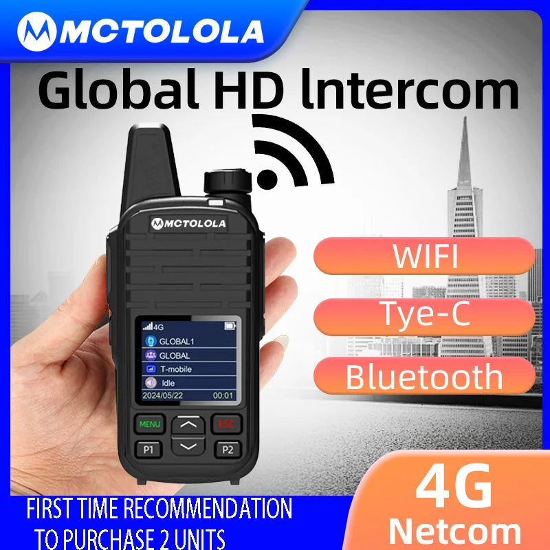 MOTOLOLA SIM Card Permanently Free 4G POC Wireless Intercom 5000 Kilometers Remote Handheld Walkie Talkie Supports Bluetooth WiF