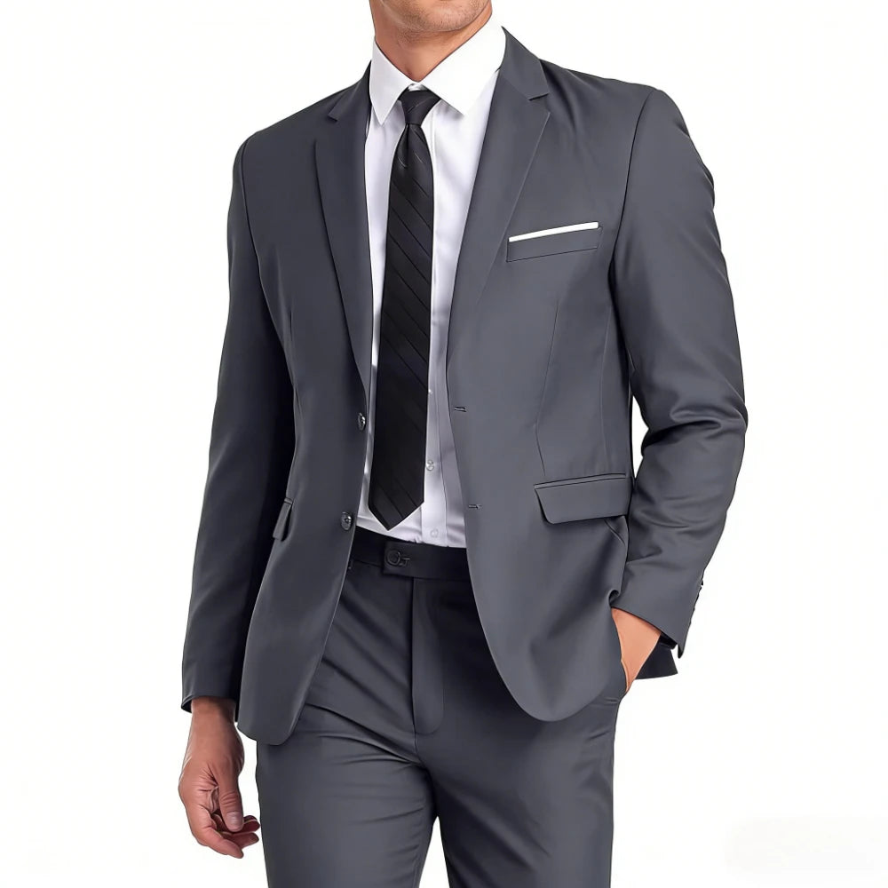 High Quality Men Suits Sets For Wedding Elegant 2 Pieces Jackets Pants Stretch Blazers Tailored Formal Full 2025 Costume