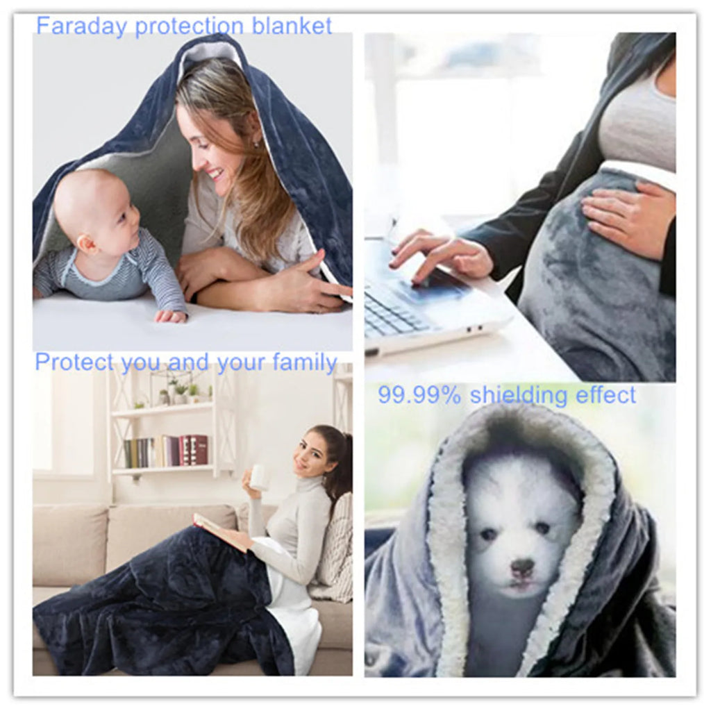 1 of 12 Essential CBRN Survival Items - MUST HAVE: EMF Protection Blanket with Copper Fabric Inside Anti-Radiation Block WIFI Signal RFID/RF Shielding Thick Plush Cover Thermal