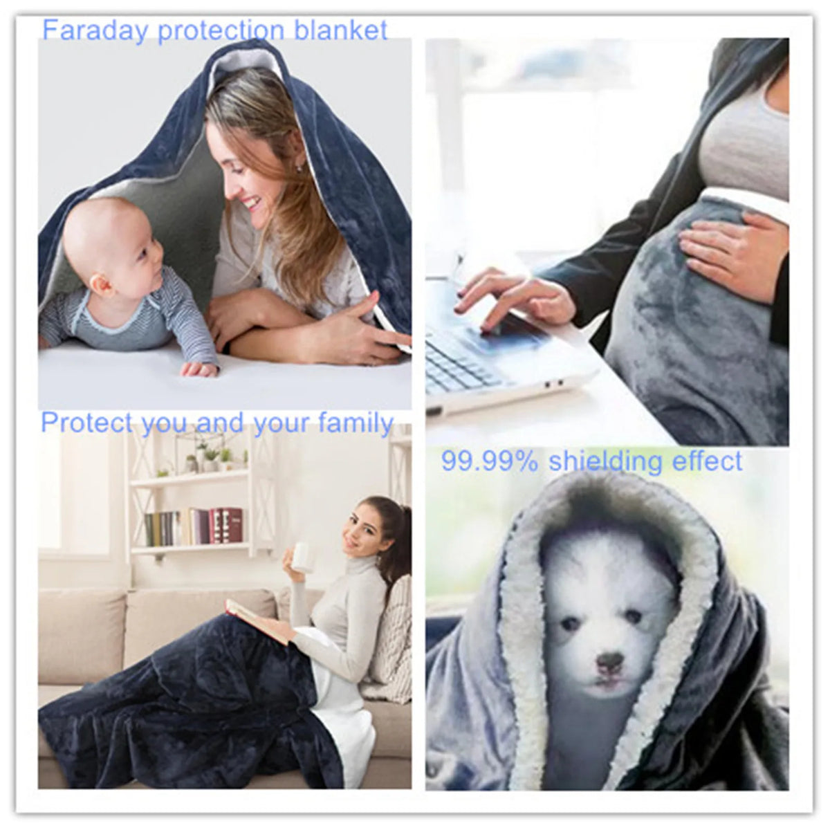 1 of 12 Essential CBRN Survival Items - MUST HAVE: EMF Protection Blanket with Copper Fabric Inside Anti-Radiation Block WIFI Signal RFID/RF Shielding Thick Plush Cover Thermal