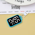 Fashionable new keychain hanging watch, block large character electronic watch, touch luminous student exam specific pocket watc