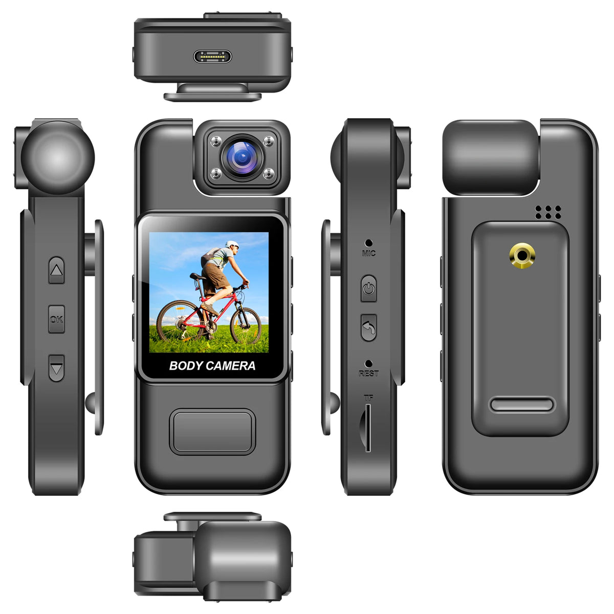 8K Police Body Camera, Ultra HD Mini Portable Handheld Law Enforcement Recorder with WiFi, 180° Rotatable Lens, Wearable for Sec