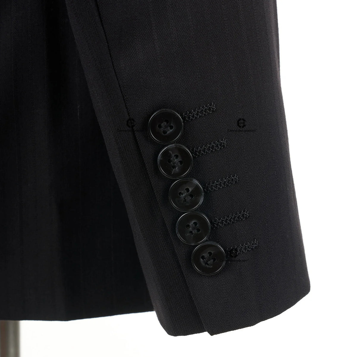 Cenne Des Graoom 2024 Black Stripe Men Suits Double-Breasted  Tailor-Made 2 Pieces Set Jacket Pants Business Meeting Wedding
