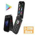 New Model Q3 4G Android 8 MTK 6739 Touch Screen 1450mAh Flip Smart Phone WiFi 2.8 Inch 3GB 32GB Version