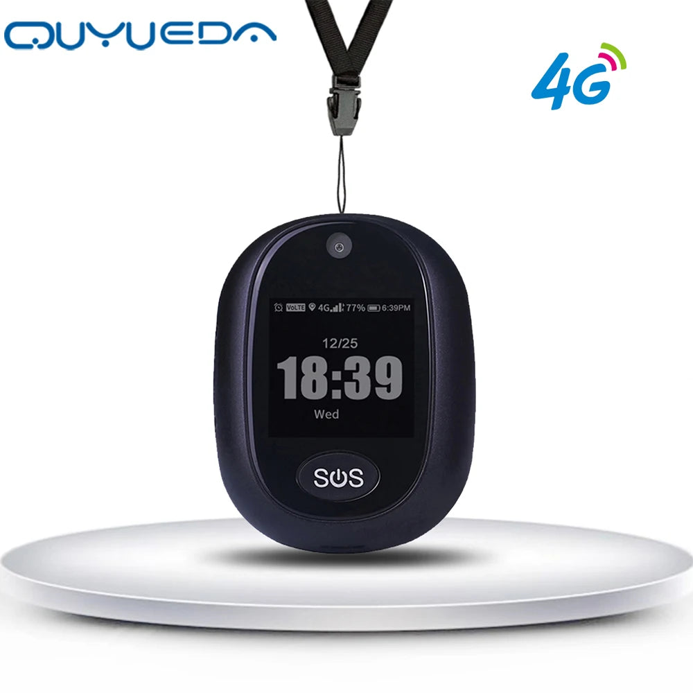 4G Smart GPS Tracking Pendant for Elderly Waterproof SOS Tracker Device Touch Screen HD Camera Call  Health Management Locator