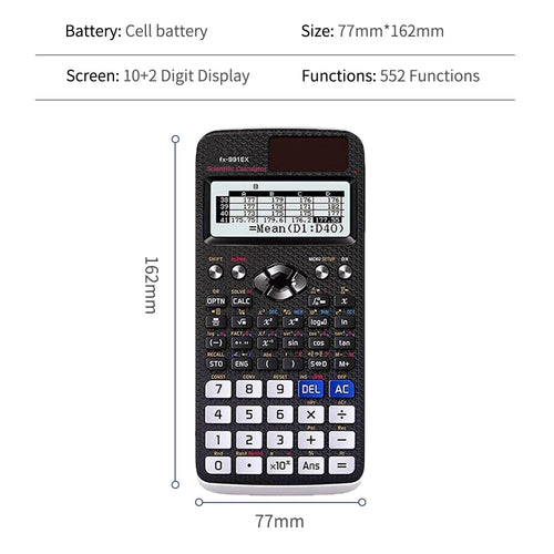 1-10 pcs scientific calculator battery power advanced calculator, with 552 functions, suitable for school students and teachers