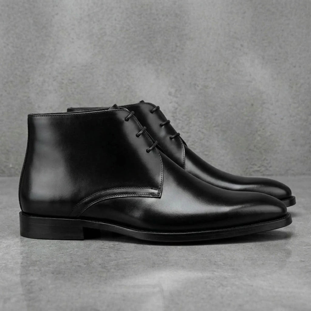 Men's Calf Leather Western Ankle Boots Comfortable Elegant Chelsea Driving Shoes in Multiple Colors