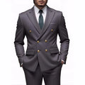 Fashion New Men's Leisure Boutique Business Banquet Solid Color Wedding Double Breasted Slim Fit Suit Blazers Jacket Pants