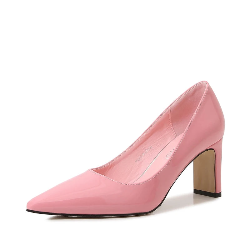 French Celebrity Single Shoes For Women Style Light Mouth Thick Heel Women's Shoes High-End Temperament Versatile Mid-Heel Shoes