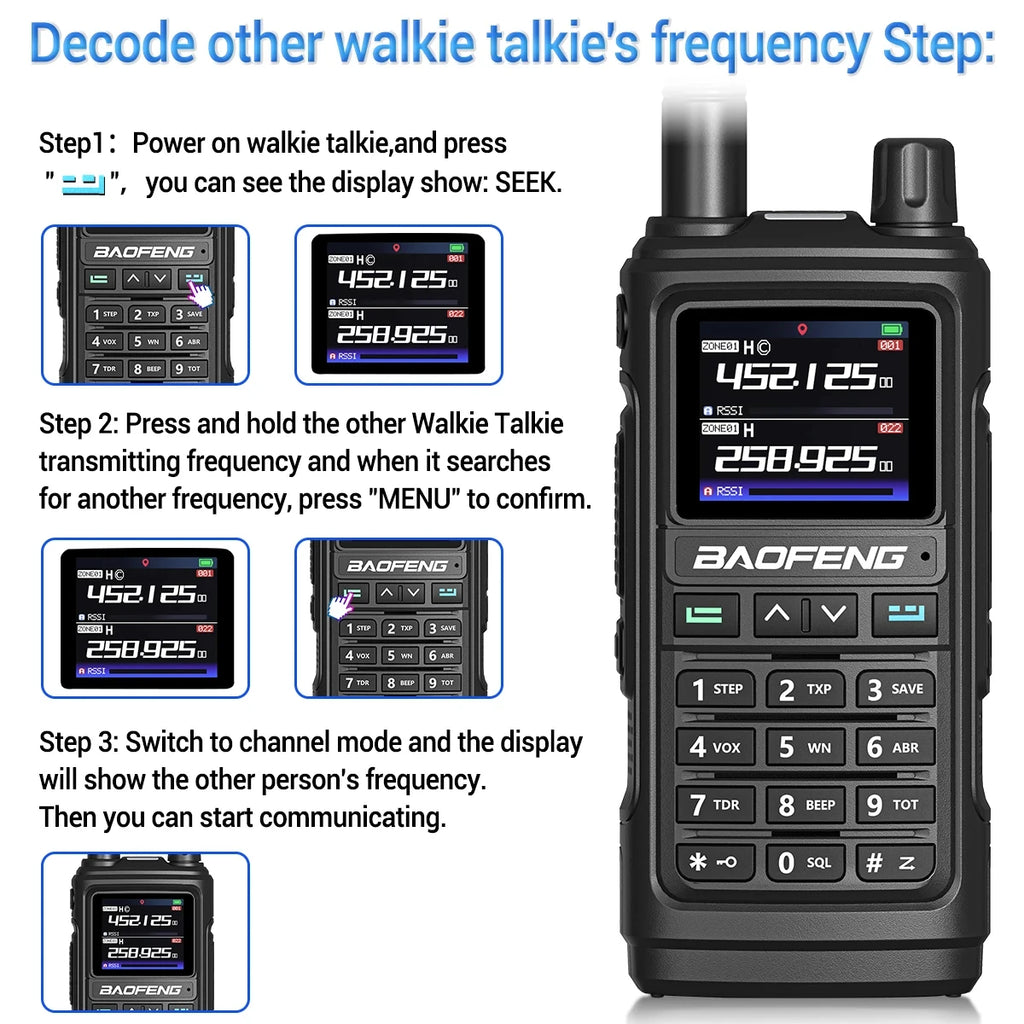 Baofeng UV-17Pro GPS Air Band Walkie Talkie Five Bands Receive Tri-Band Transmit FM Two Way Radio UV-17 Pro GPS