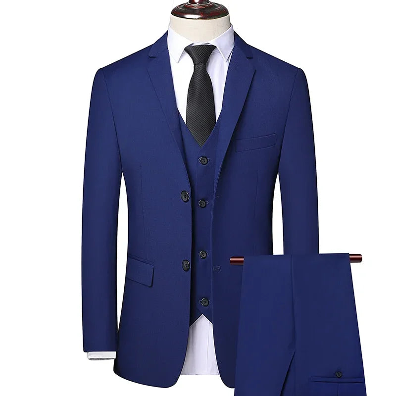 The New Store Offers Discounted Prices  Casual Formal Business Men's Fashionable Gentleman Solid Color All-season Fitted Suit