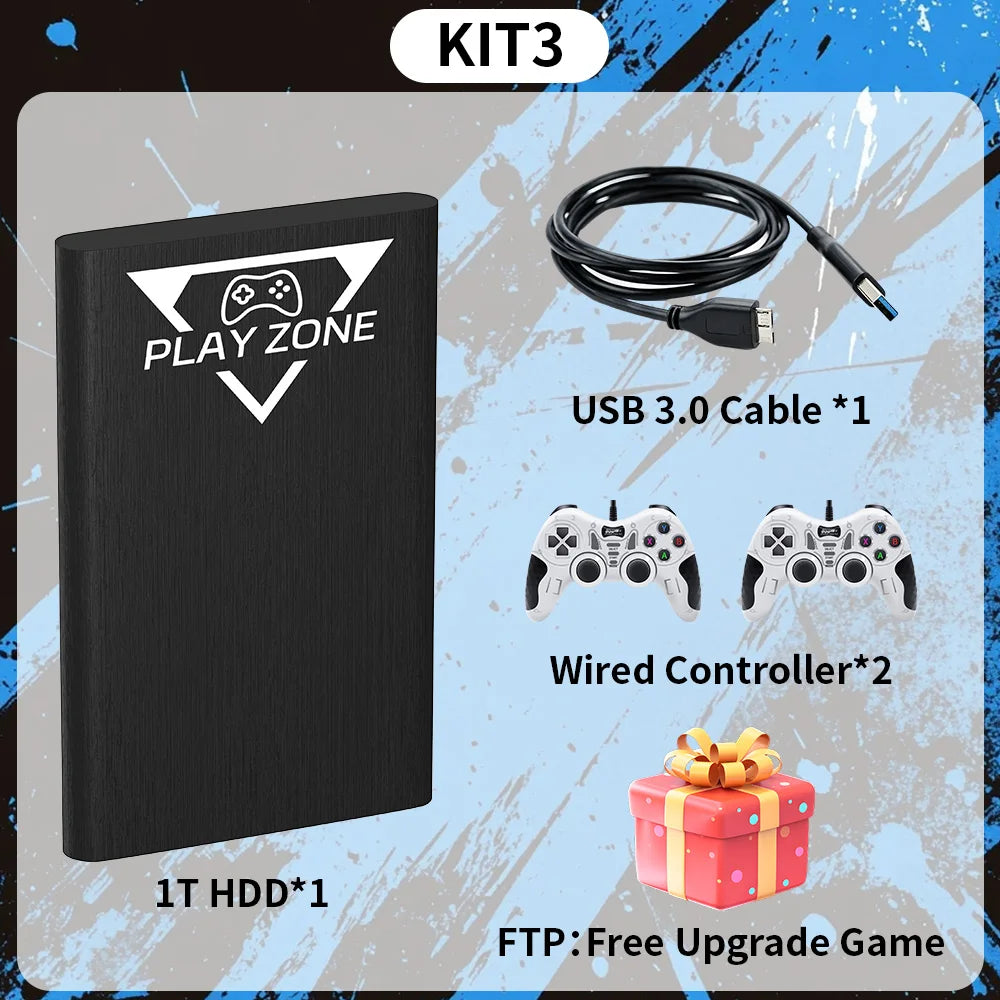 Play Zone 1T Retro Game HDD for Switch/PS5/Xbox/PS4/PS3/PS2/WIIU Emulator Console Launchbox＆Retrobat＆Playnite 16191 Games for PC