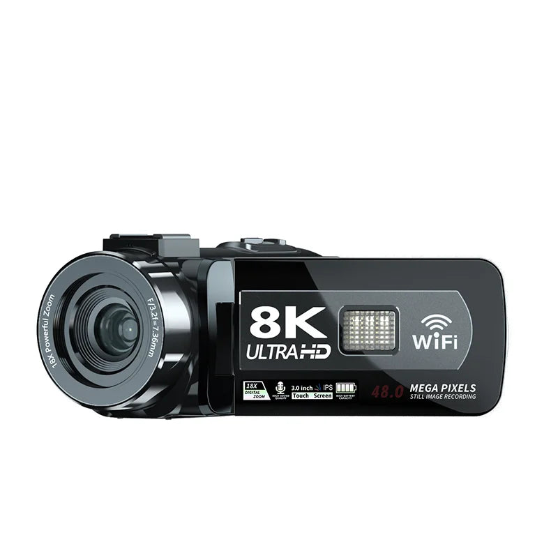 8K Professional Infrared Night Camcorder WIFI Digital Video Camera for Streaming Vlog Recorder 18X Time-Lapse Webcam Camera