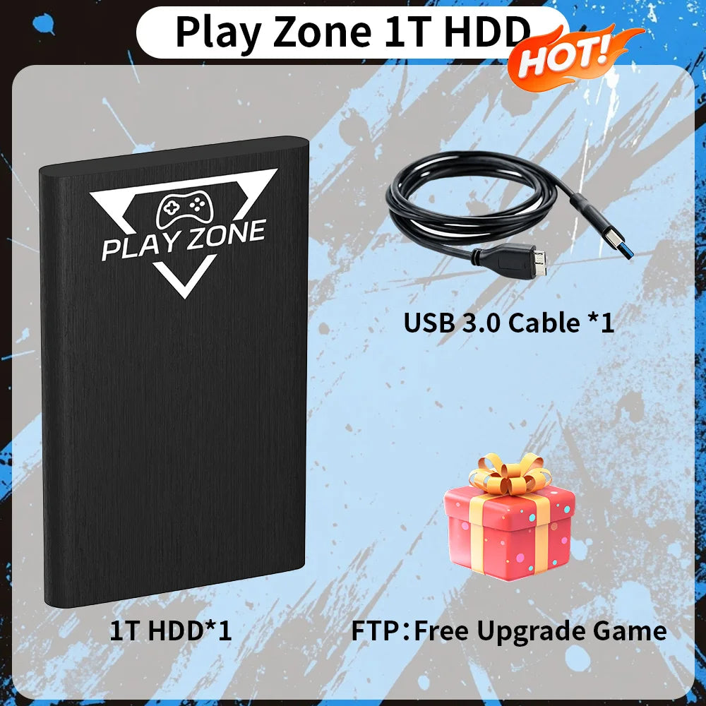 Play Zone 1T Retro Game HDD for Switch/PS5/Xbox/PS4/PS3/PS2/WIIU Emulator Console Launchbox＆Retrobat＆Playnite 16191 Games for PC