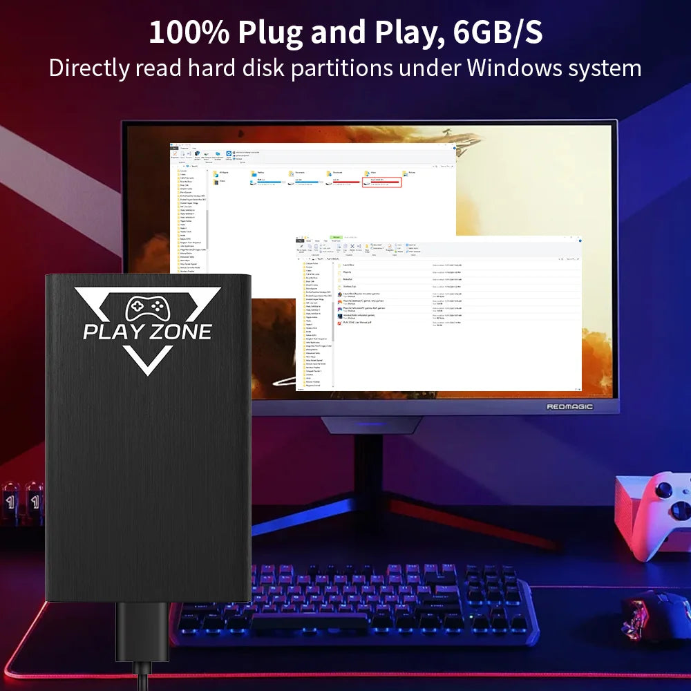 Play Zone 1T Retro Game HDD for Switch/PS5/Xbox/PS4/PS3/PS2/WIIU Emulator Console Launchbox＆Retrobat＆Playnite 16191 Games for PC