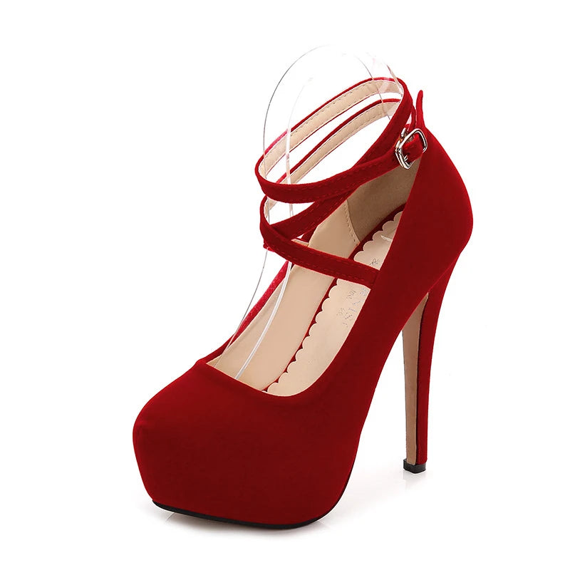Summer New European American Fashion Cross Ankle Strap High Heels For Women Night Club Party Dress Shoes Comfortable Elegant