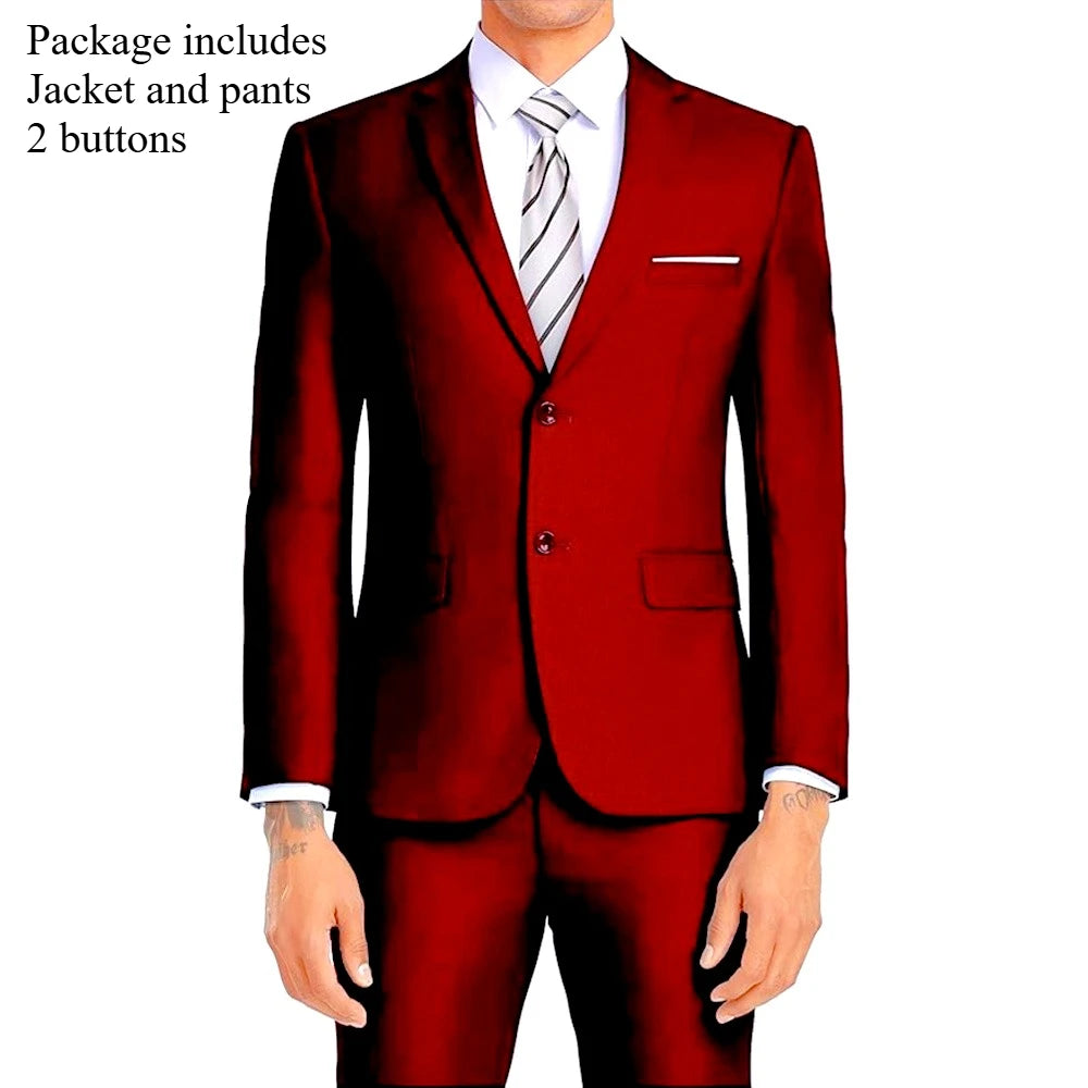 High Quality Men Suits Sets For Wedding Elegant 2 Pieces Jackets Pants Stretch Blazers Tailored Formal Full 2025 Costume