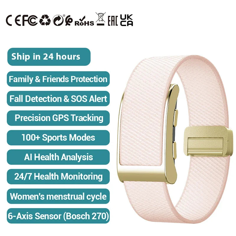 VIGOR GPS NO Screen Smartwatch Man Woman SOS Real-time Location Fitness Tracker Heart Rate Blood Pressue 2026 New Bracelet