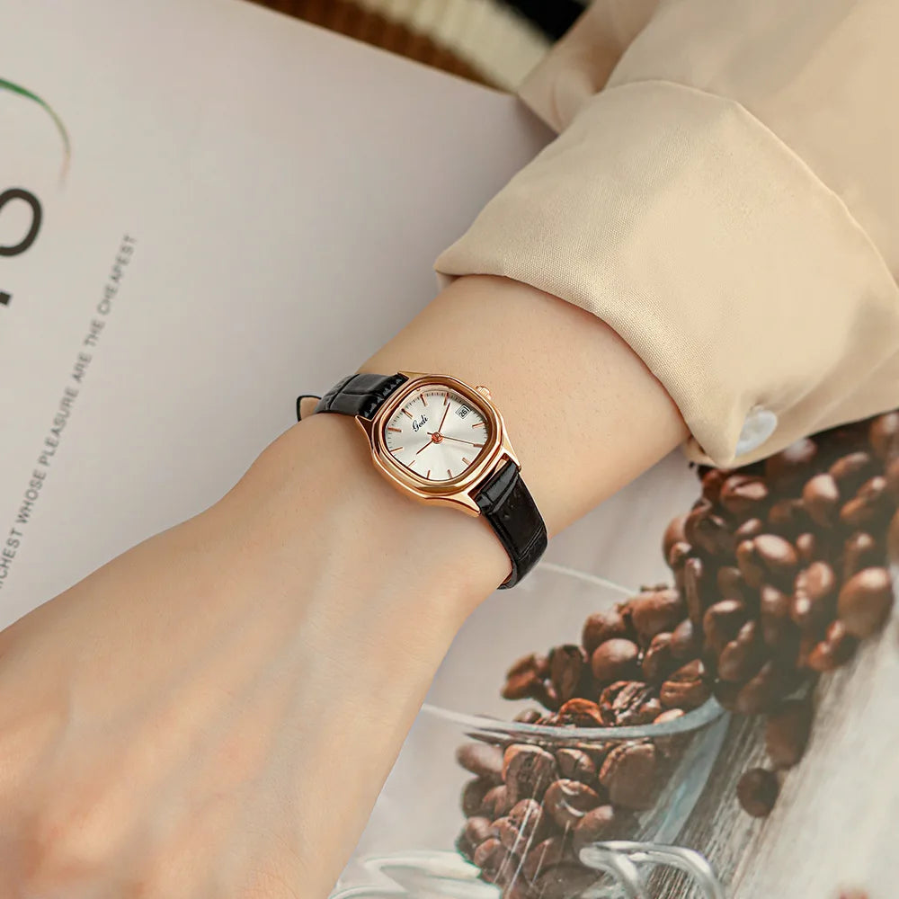 Girls' Square Watch Retro Elegant Quartz Watch Waterproof Women's Clock Reloj V160