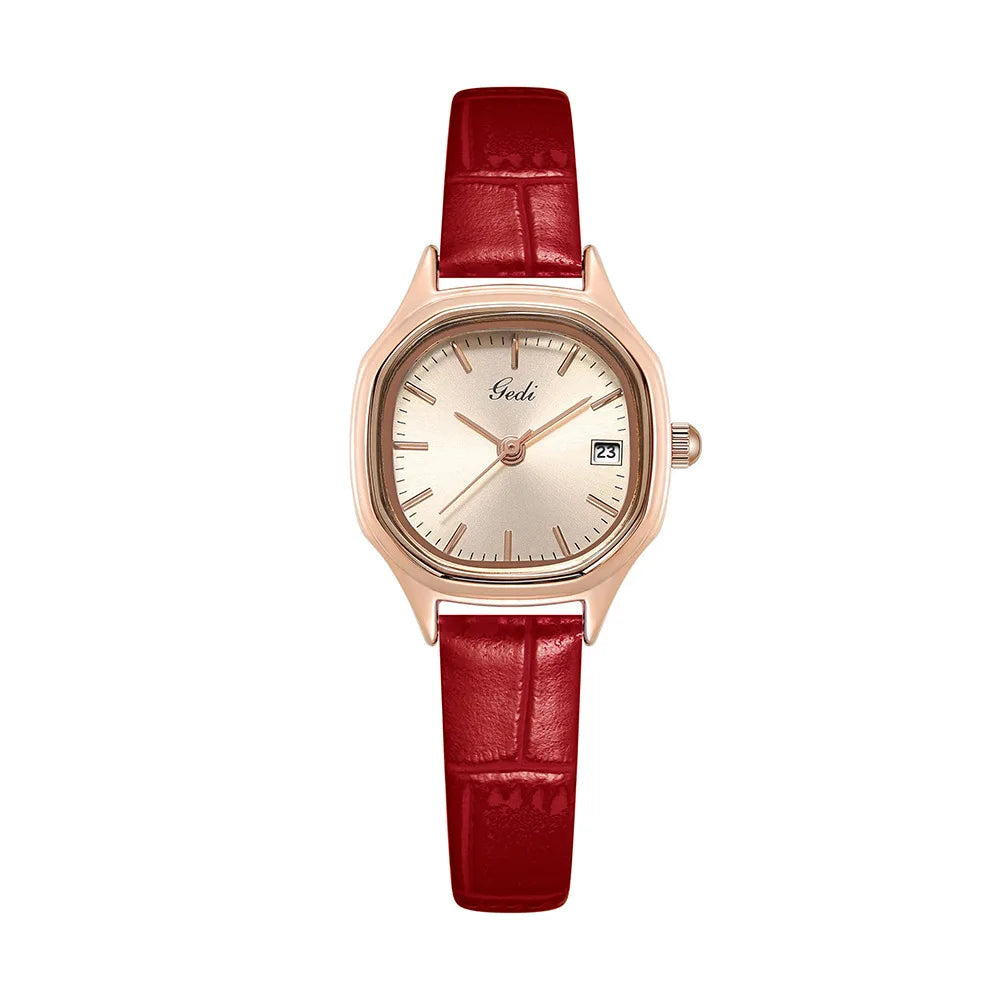 Girls' Square Watch Retro Elegant Quartz Watch Waterproof Women's Clock Reloj V160