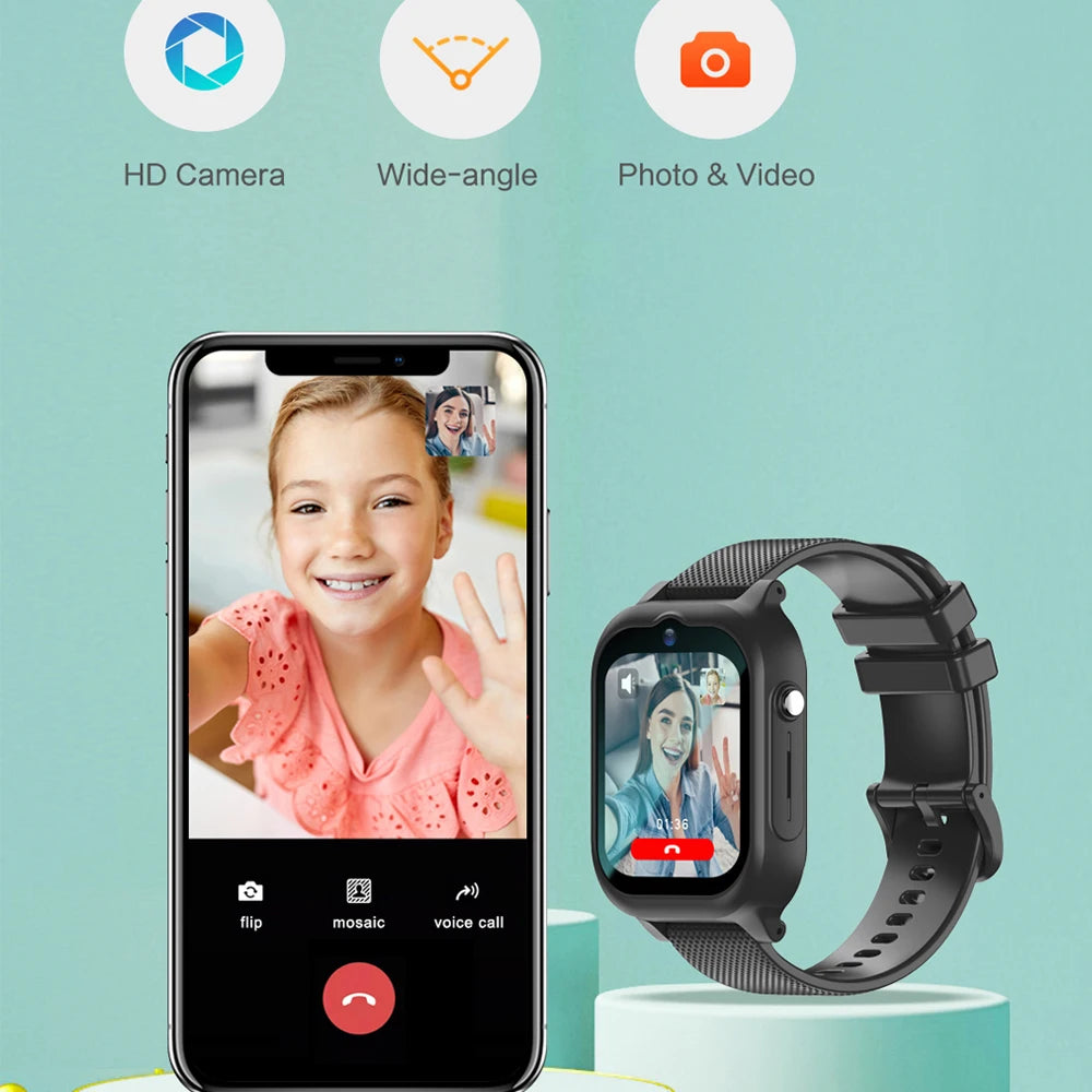 2025 VK26 4G Children Smartwatch With HD Camera SOS WIFI GPS Positioning Location SIM Card Call Kids Smart Watch Boys Girl Gift