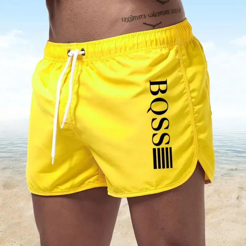 Summer Shorts Men Fast Drying Swim Shorts Breathable Net Fast Drying Surf Beach Pants Men's Fitness Pants Elastic Waist Shorts M