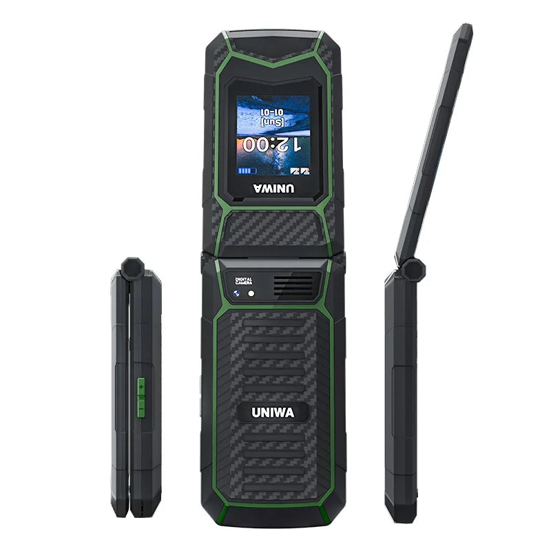 UNIWA X29 GSM Flip Phone 2.8 Inch Double Screen Dual SIM Big Font Big Button For Senior 2000mAh Wireless Radio  Russian Keyboard