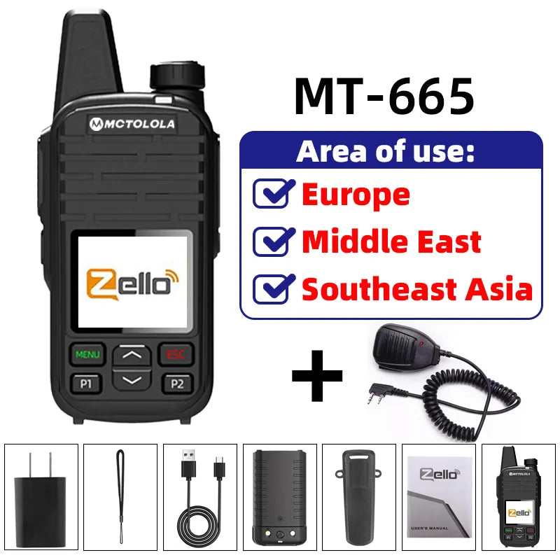 MOTOLOLA Zello 2G 3G 4G POC Wireless Remote Control Walkie Talkie Android 8.1 Bluetooth Global PTT WiFi Global Coverage 5000km