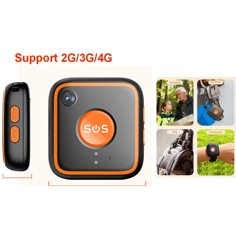 2026 Elderly or Kids 4G GPS Tracking Watch V28C Waterproof IP67 SOS Help Tracker Device HD Camera Call Health Management Locator