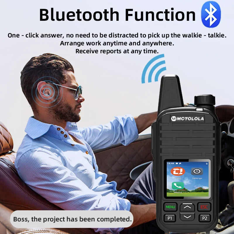 MOTOLOLA Zello 2G 3G 4G POC Wireless Remote Control Walkie Talkie Android 8.1 Bluetooth Global PTT WiFi Global Coverage 5000km