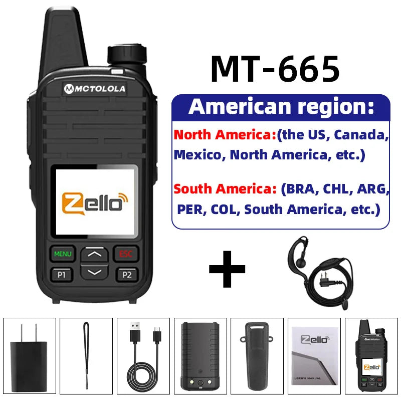 MOTOLOLA  4G POC Zello Wireless Walkie Talkie  Android Bluetooth WiFi Global  coverage 6000km Handheld Radio Essential for outdo